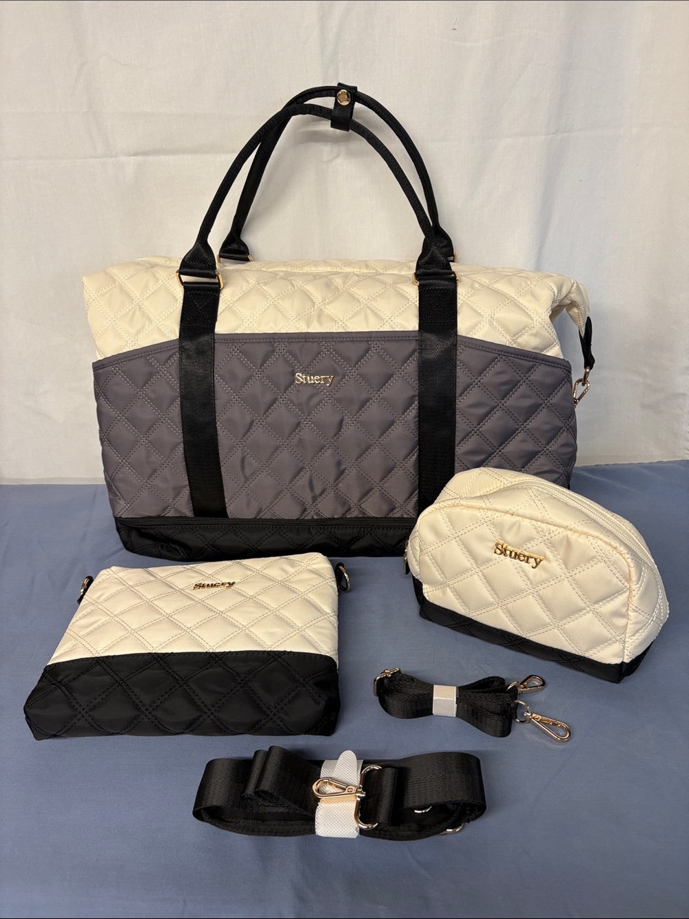 Stuery Weekender Bag, Large Travel Duffel Bag /Carry/on/Overnight Bag